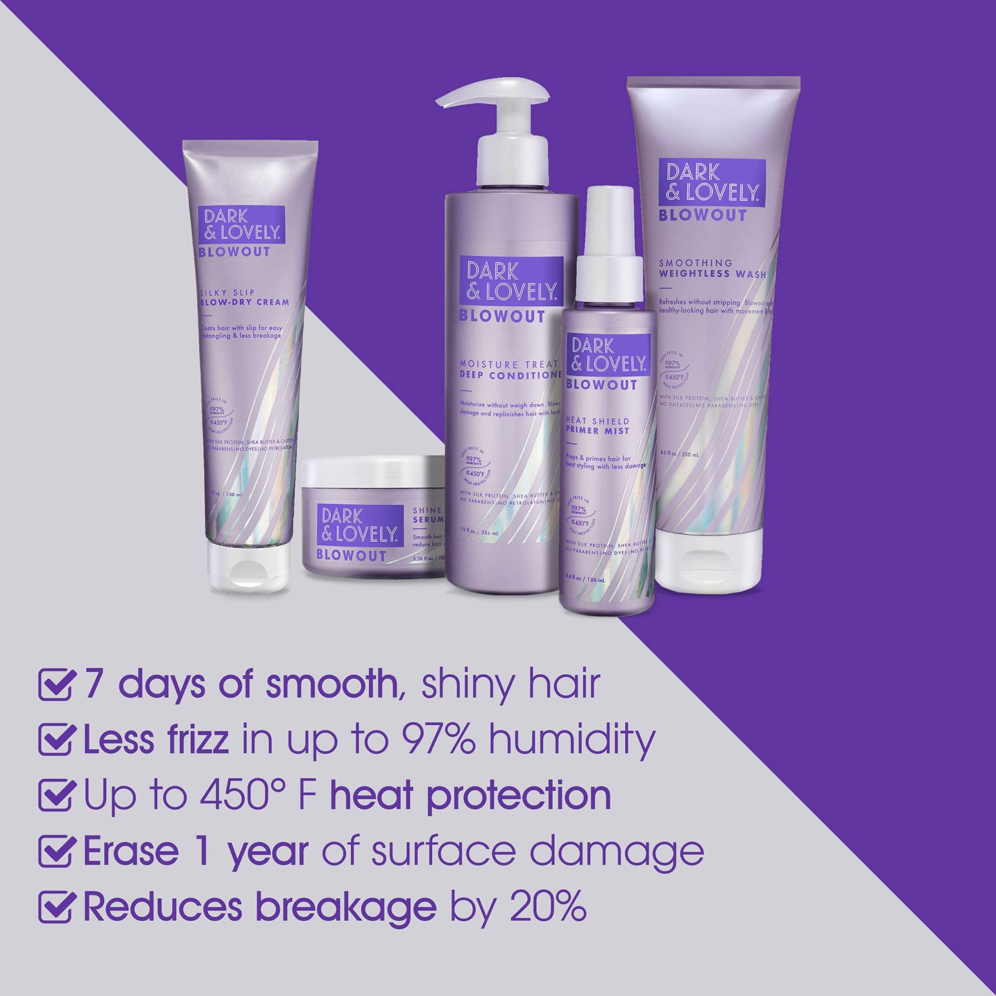 SoftSheen-Carson Dark and Lovely Blowout Anti Frizz Smoothing Shine Hair Serum with Castor Oil, For Curls and All Hair Types, 3.4 fl oz