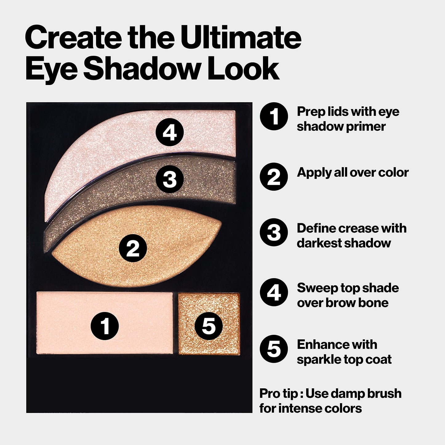 Revlon PhotoReady Eye Contour Kit, Eyeshadow Palette with 5 Wet/Dry Shades & Double-Ended Brush Applicator, Pop Art (535), 0.1oz