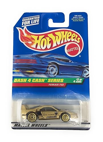 Hot Wheels - 1998 - Dash 4 Cash Series - Ferrari F40 - Gold Metallic Paint - 2 of 4 - Collector #722 - Limited Edition - Collectible 1:64 Scale