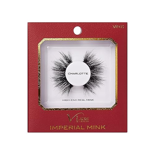 i•ENVY False Lashes, Imperial Mink High-End Eyelashes, Handcrafted Dramatic Natural Lashes, Wispy Fluffy Volume Extension Eyelashes (CHARLOTTE)