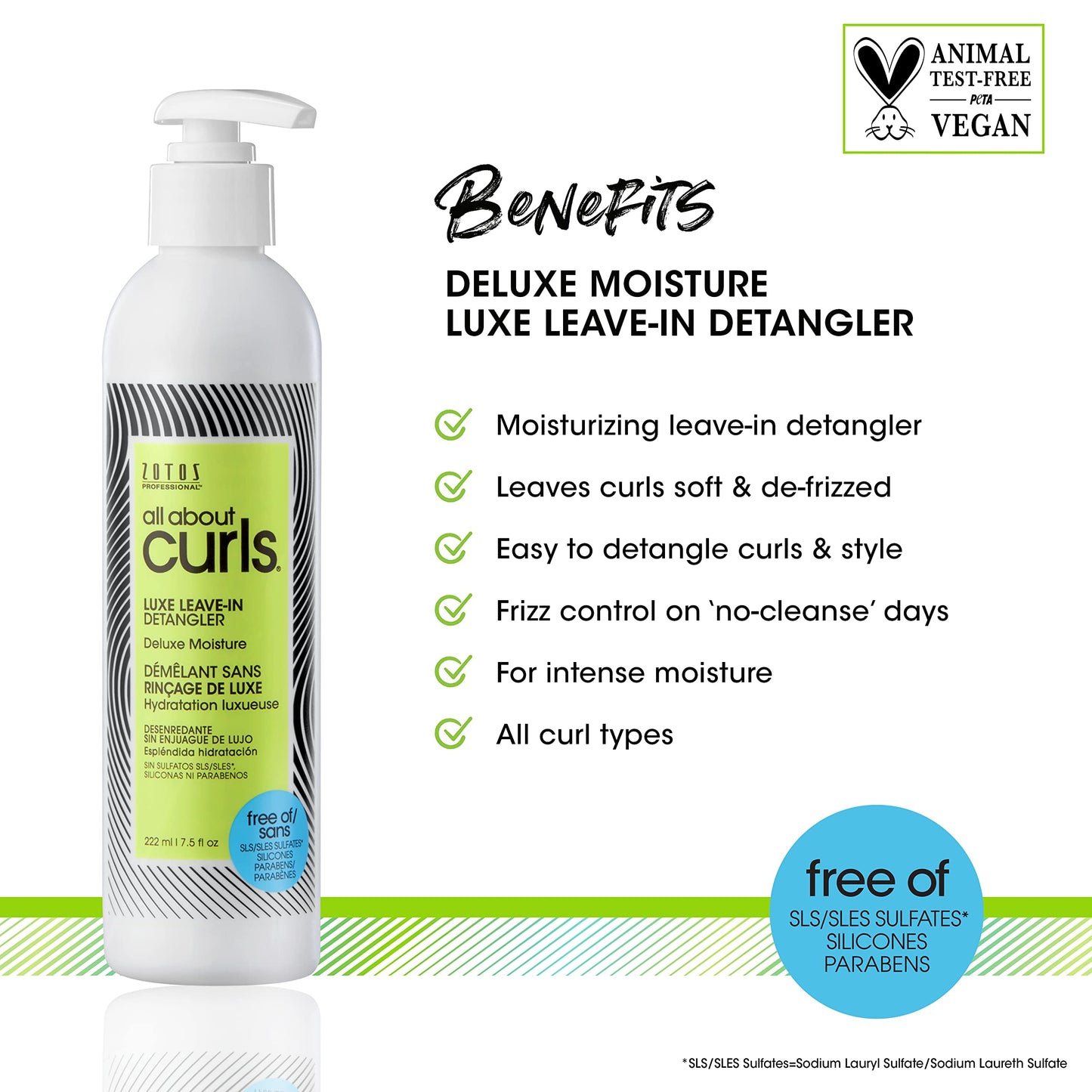 ALL ABOUT CURLS Luxe Leave-In Detangler | Deluxe Moisture | Detangle, Moisturize, De-Frizz | All Curly Hair Types | Vegan & Cruelty Free | Sulfate