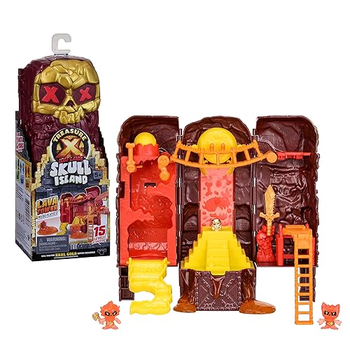 Treasure X Lost Lands Skull Island Lava Tower Micro Playset, 15 Levels of Adventure. Survive The Traps and Discover 2 Micro Sized Action Figures.…