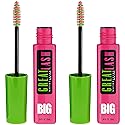 Maybelline Great Lash BIG Washable Mascara, Volumizing, Thickening, Lengthening Mascara, Brownish Black, 2 Count