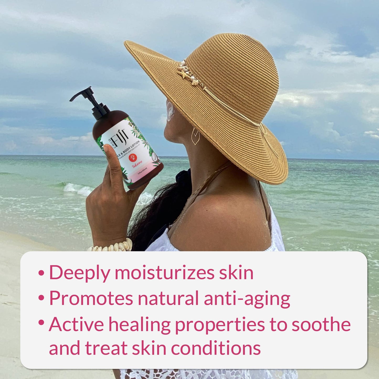 Coco Fiji Face & Body Lotion Infused With Coconut Oil | Lotion for Dry Skin | Moisturizer Face Cream & Massage Lotion for Women & Men | Tuberose 12