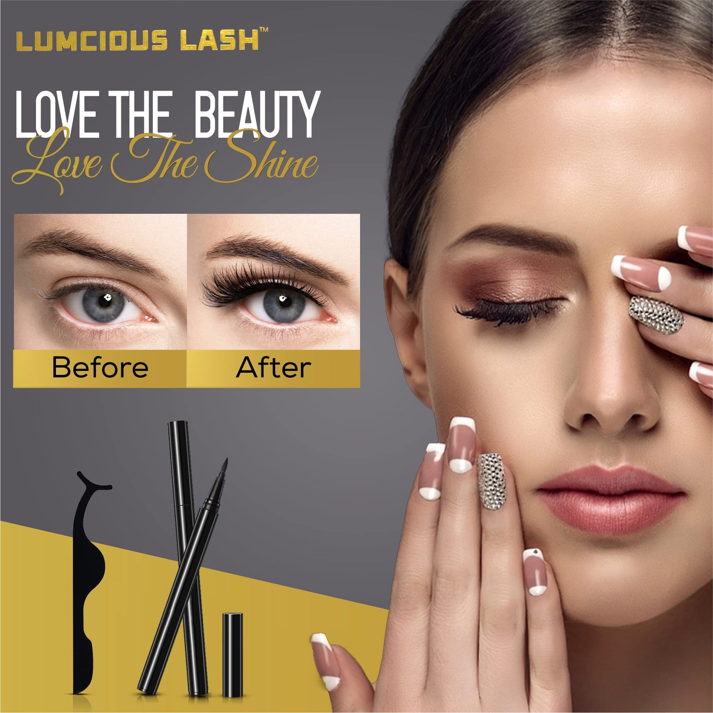 Invisible Magnetic Eyelashes and Eyeliner Kit- 10 Pairs Natural Look False Lashes With 2 Magic Magnetic Eyeliner Pens and Applicator- 3D Reusable