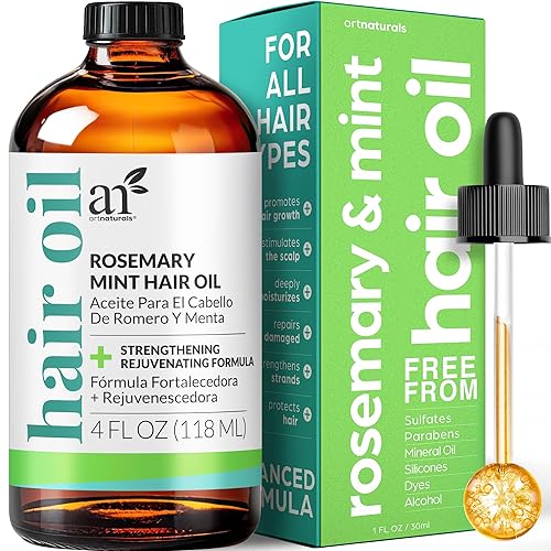 artnaturals Rosemary Mint Hair 4.0oz - Invigorating Nourishing Treatment for Hair & Scalp, Targeting Dryness, Damaged Hair, Split Ends for Healthy