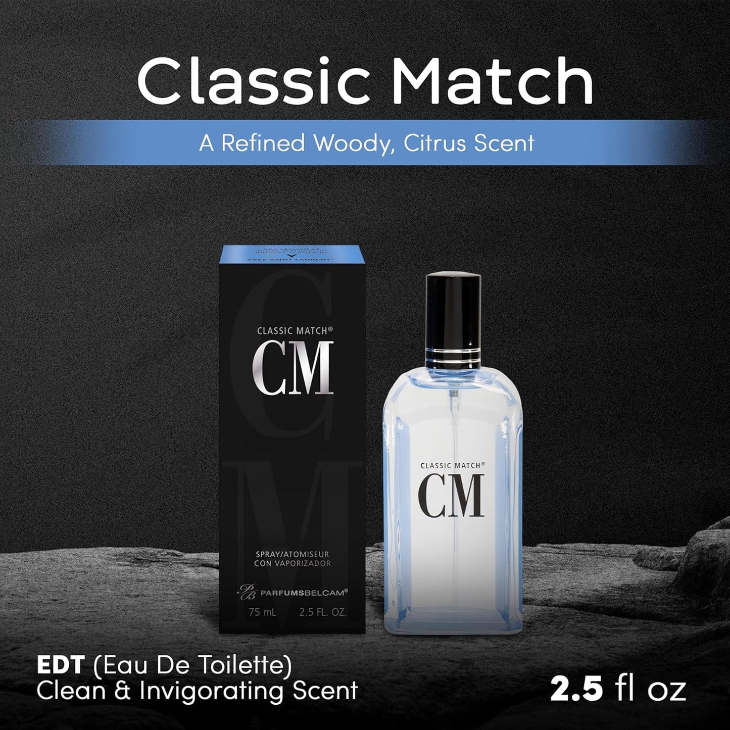 PB ParfumsBelcam Classic Match CM Eau De Toilette Spray, Our Version of Y,2.5 fl.oz