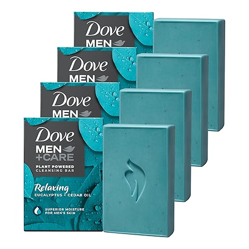 DOVE MEN + CARE Plant-Based with Eucalyptus and Moisture for men`s skin, 5 Ounce (pack of 4)