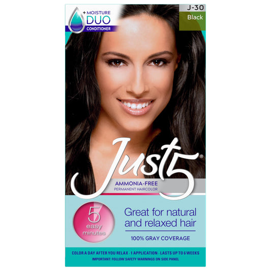 Just 5 Women's 5 Minute Permanent Hair Color with Conditioner, Grey Hair Coloring for Women - Black Beauty & Personal Care Just 5