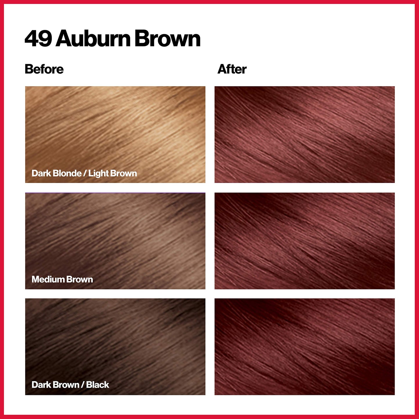 Revlon Permanent Hair Color, Permanent Hair Dye, Colorsilk with 100% Gray Coverage, Ammonia-Free, Keratin and Amino Acids, 49 Auburn Brown, 4.4 Oz