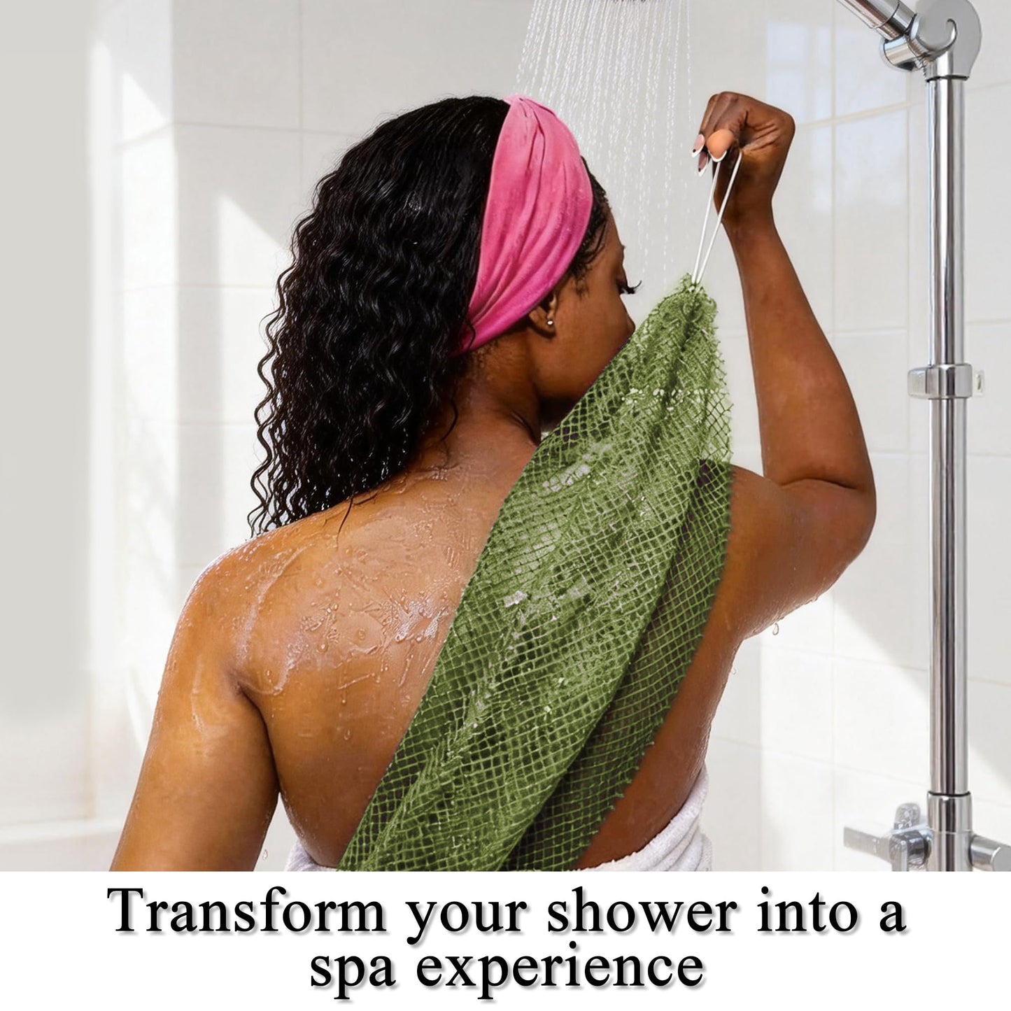 SubSahara Authentic African Net Sponge - 2 Pack Exfoliating Bath & Shower Loofah Sponge for Body & Face, Gentle Scrubber for All Skin Types, Travel Beauty and Personal Care SubSahara