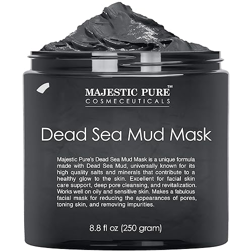 Majestic Pure Dead Sea Mud Mask - Natural Face and Skin Care - Helps Reducing Pores and Appearances of Acne and Blackheads - Soothing, and Nourishing