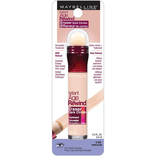 Maybelline Instant Age Rewind Eraser Dark Circles Treatment Concealer, Fair 0.2 oz (Pack of 6)