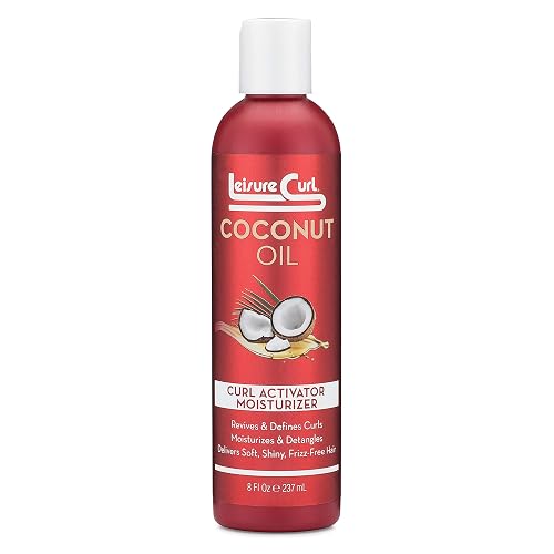 Leisure Curl Coconut Oil Curl Activator Moisturizer, 8 oz | Revives, Defines Curls, Moisturizes, Detangles, Delivers Soft Shiny Frizz-Free Hair