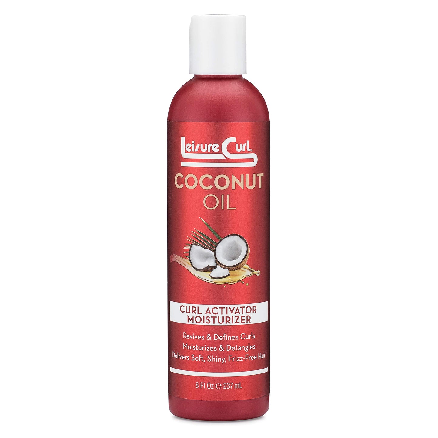Leisure Curl Coconut Oil Curl Activator Moisturizer, 8 oz | Revives, Defines Curls, Moisturizes, Detangles, Delivers Soft Shiny Frizz-Free Hair