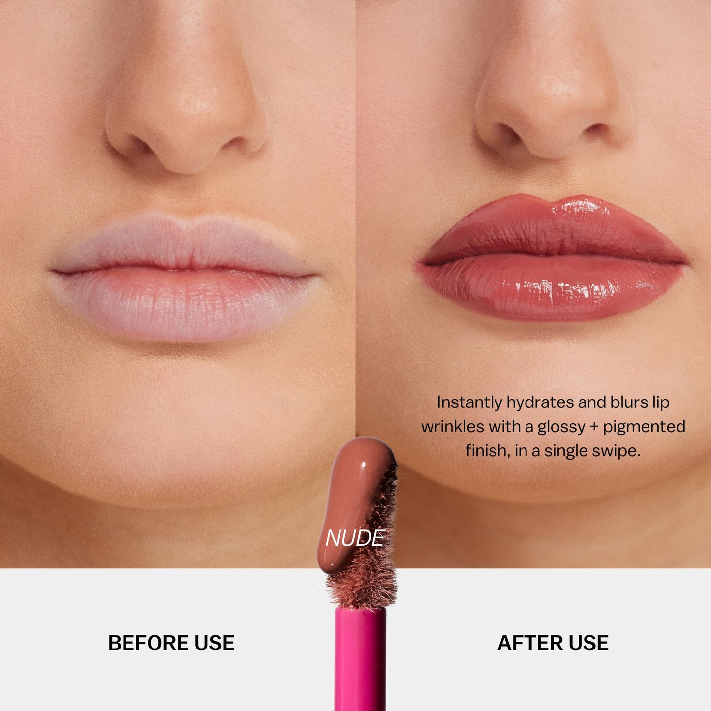 BASMA Beauty Ultra-Hydrating Rich Pigment Lip Gloss, Blurring Gloss with Shine, Non-Sticky High-Impact Color for Dry Lips, Nourishing Comfort, Glossy