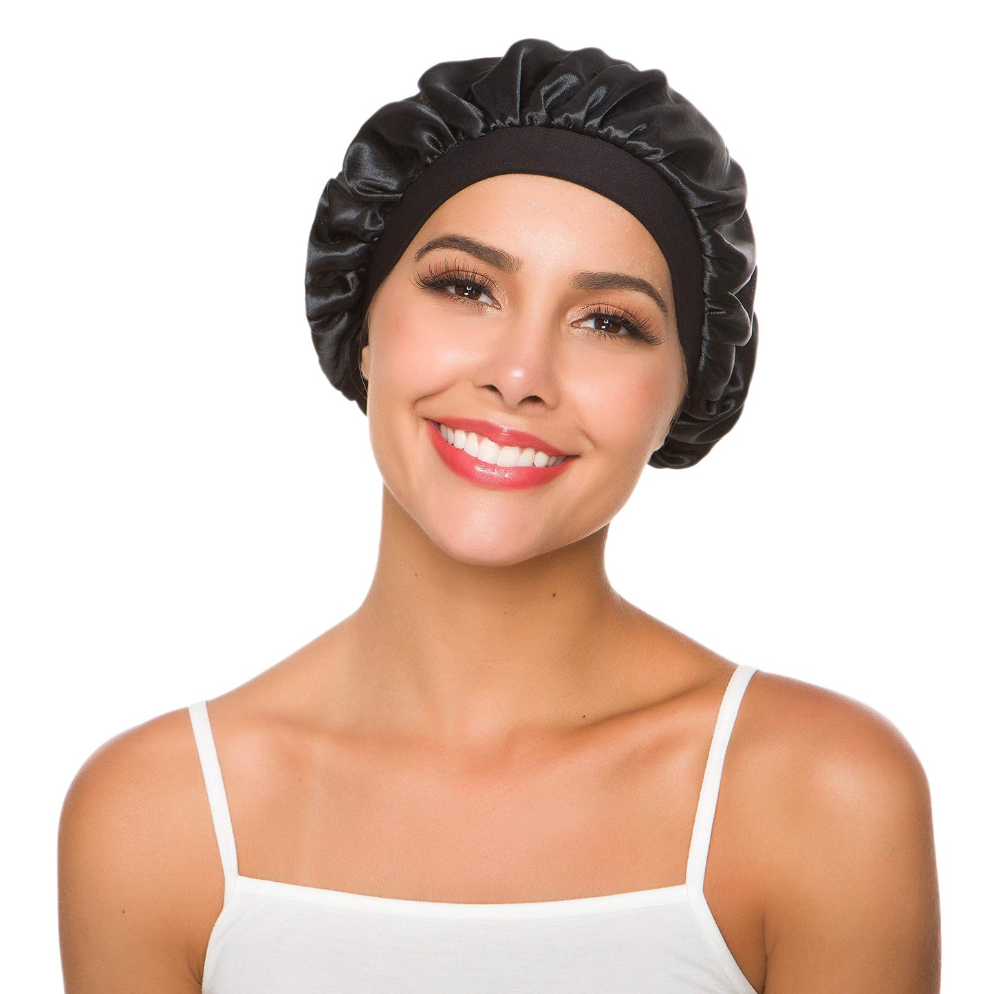 Women's Elastic Wide Band Sleep Night Cap Head Cover Bonnet Hat for For Curly Springy Hair (2Pack) Beauty and Personal Care YLing