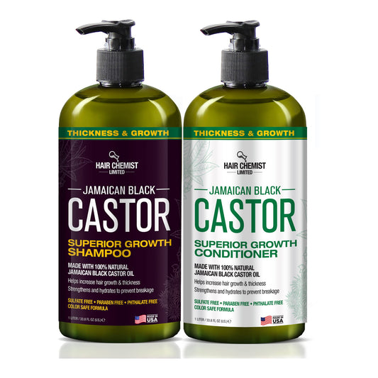 Hair Chemist Superior Growth Jamaican Black Castor Shampoo 33.8oz & Conditioner 33.8oz - 2-PC Shampoo & Conditioner for Hair Growth Beauty & Personal Care Hair Chemist