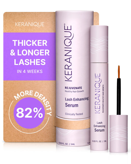 Keranique Lash Growth Serum - Eyelash Enhancer for Women with Thin & Brittle Lashes - Intense Boost for Long, Natural Eyelashes