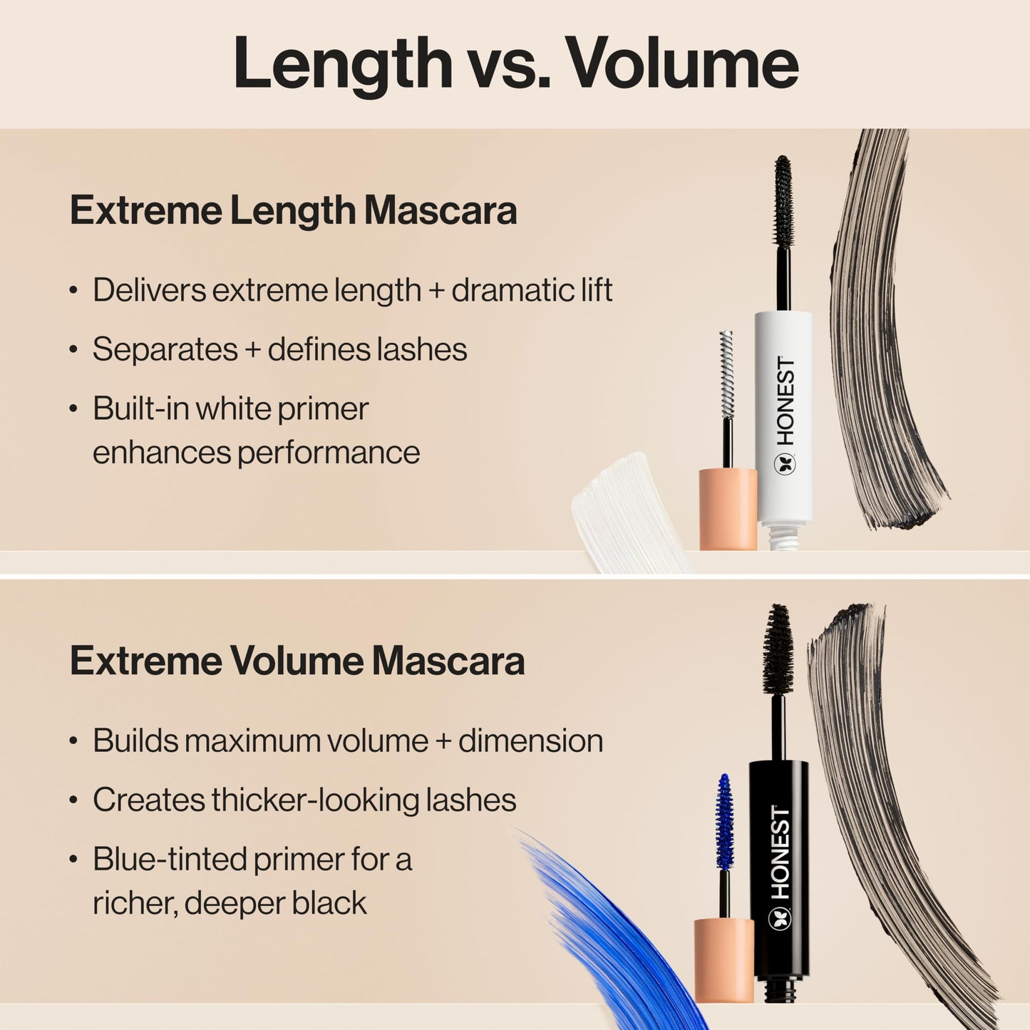 Honest Beauty 2-in-1 Extreme Length Clean Mascara + Lash Primer | Lengthening + Volumizing | Cruelty Free + Safe for Sensitive Eyes | Black, .27 fl oz