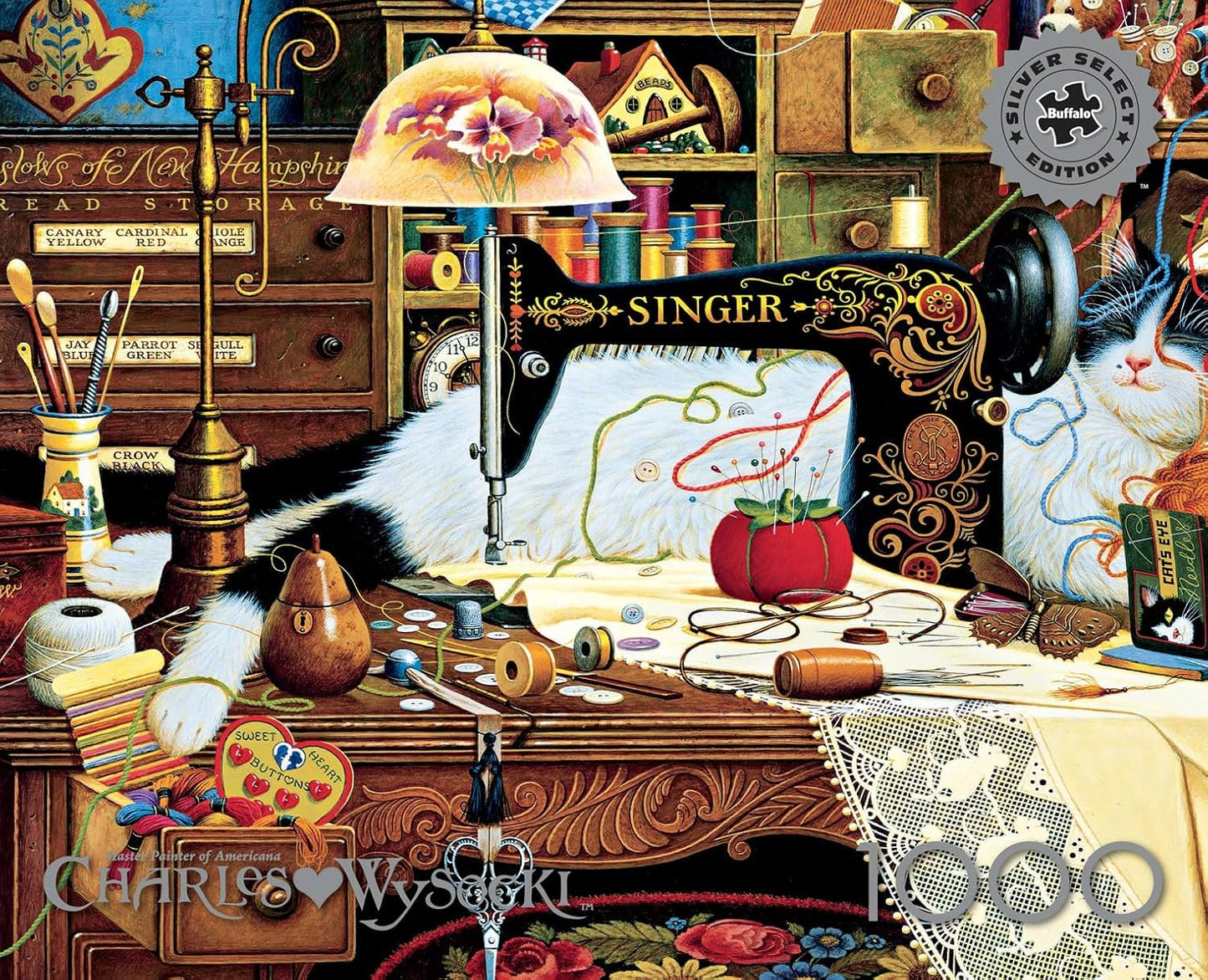 Buffalo Games Silver Select 1000 Piece Puzzle – Charles Wysocki Maggie the Messmaker, Fun Challenging Jigsaw for Adults & Game Nights