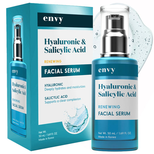 Envy Hyaluronic Acid Serum for Face - Pore Cleansing, Skin Tightening & Hydrating - Dermatologist Tested, Anti-Aging Facial Serum for All Skin Types