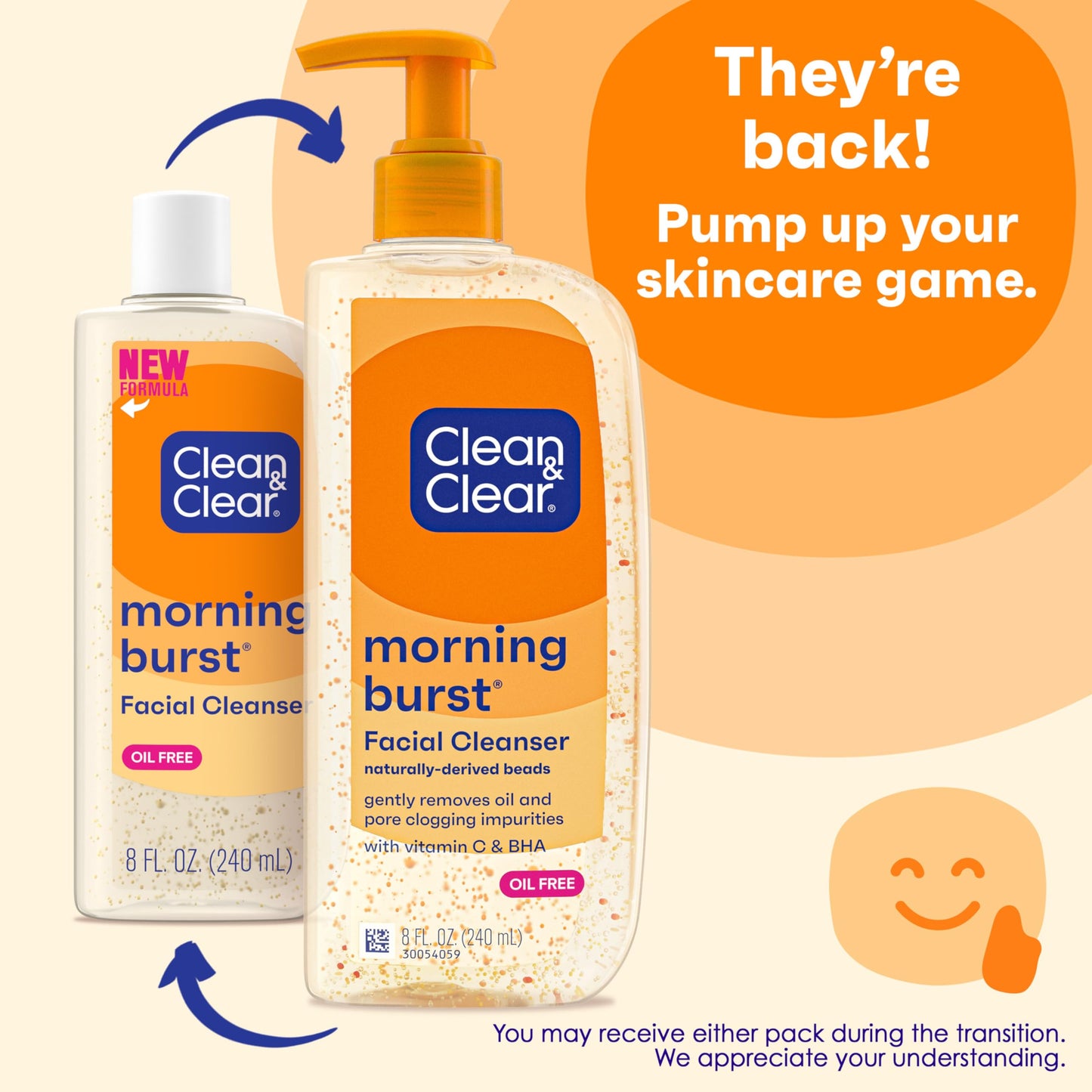 Clean & Clear Morning Burst Oil-Free Facial Cleanser with Brightening Vitamin C, Ginseng, and Gentle Daily Brightening Face Wash for All Skin Types
