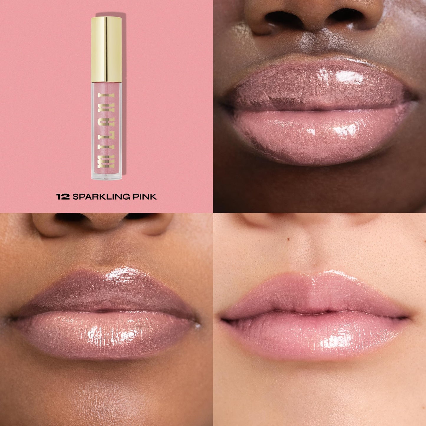 Milani Lip Gloss, Keep It Full Nourishing Lip Plumper with Hyaluronic Acid & Peptides for Soft, Fuller-Looking Lips (0.13 Fl. Oz.) Sparkling Pink