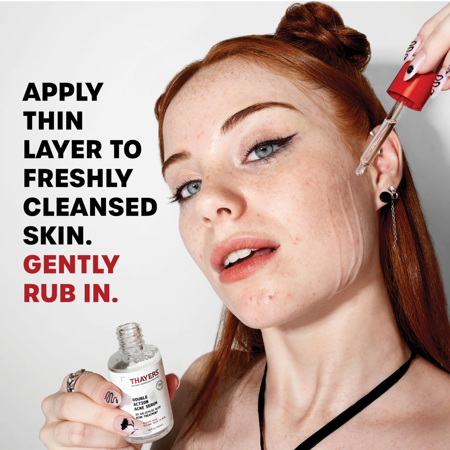Thayers Double Action Acne Serum with Salicylic Acid, Acne Treatment Face Serum with 2% Salicylic Acid and Niacinamide, Soothing and Non-Stripping