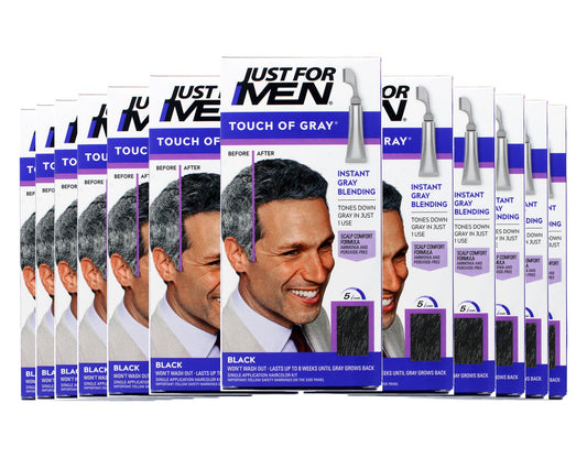 Just for Men Touch of Gray Hair Treatment, Black T-55 (Pack of 12)
