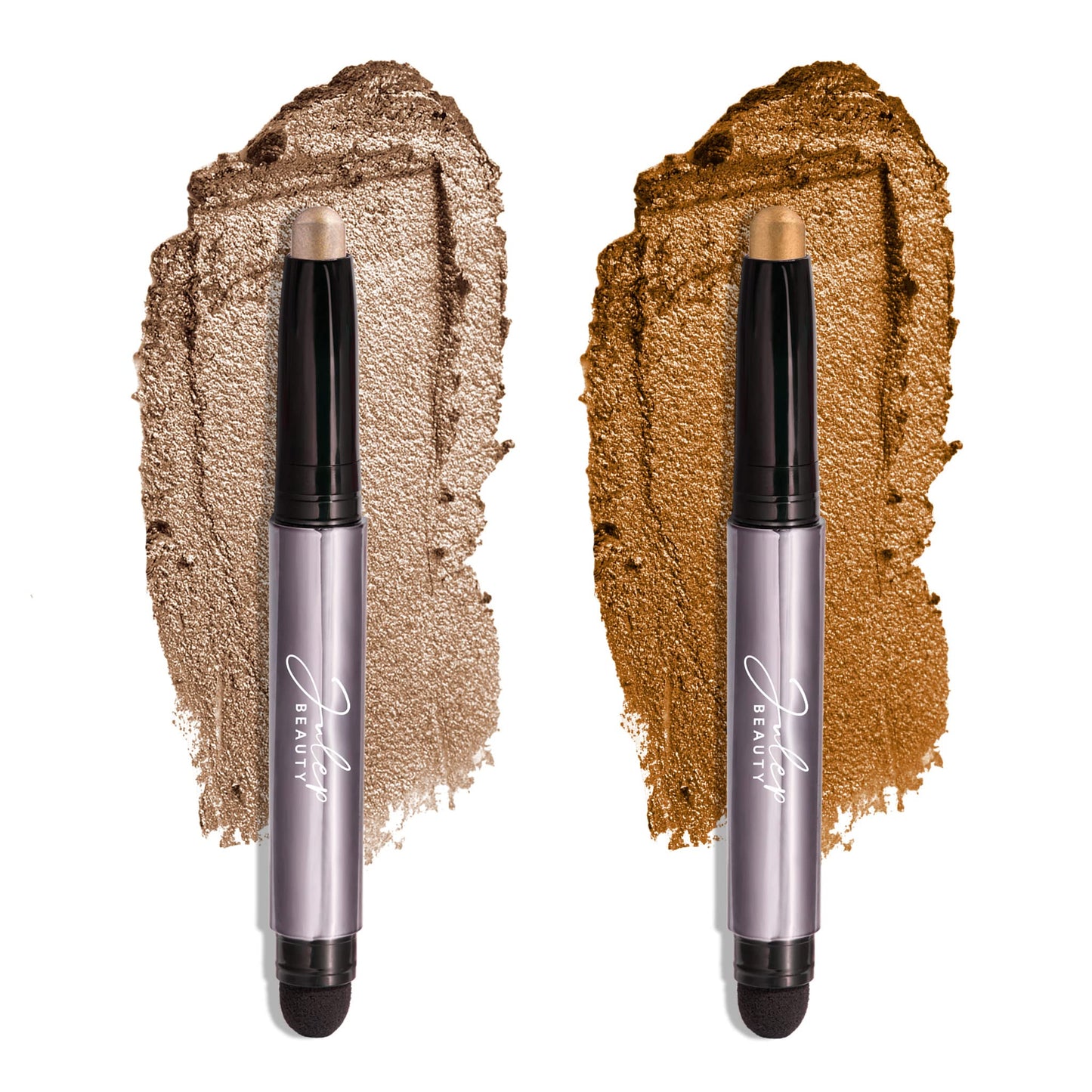 Julep Eyeshadow 101 Crème-to-Powder Waterproof Eyeshadow Stick Duo - Long-Lasting, Crease-Proof, Easy Apply with Built-in Smudger - Silver Moonlight