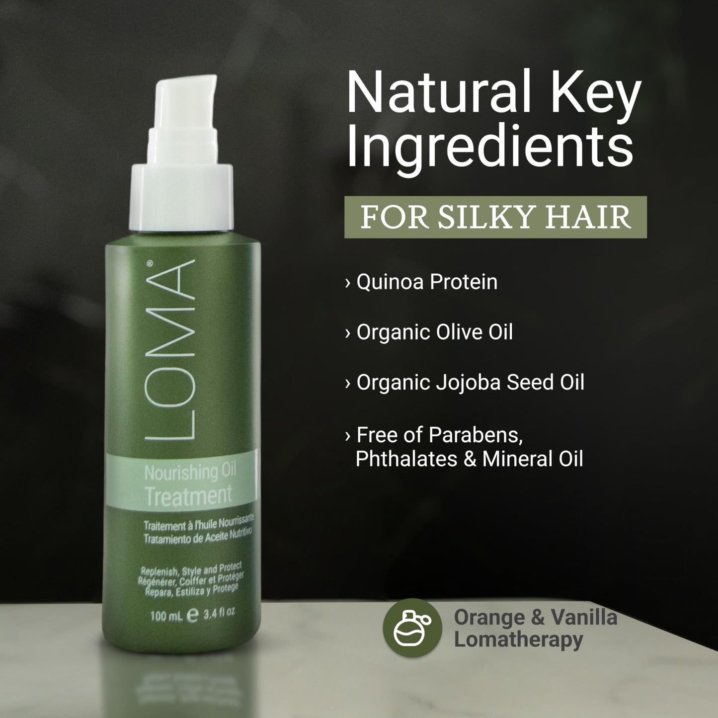 Loma Hair Care Nourishing Oil Treatment, 3.4 Fl Oz