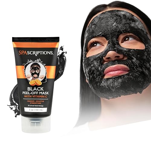 SpaScriptions Vitamin C Peel Off Face Mask - Radiance Boosting Face Mask for Dull Skin, Helps Improve Dark Spots & Uneven Tone, Pore Refining