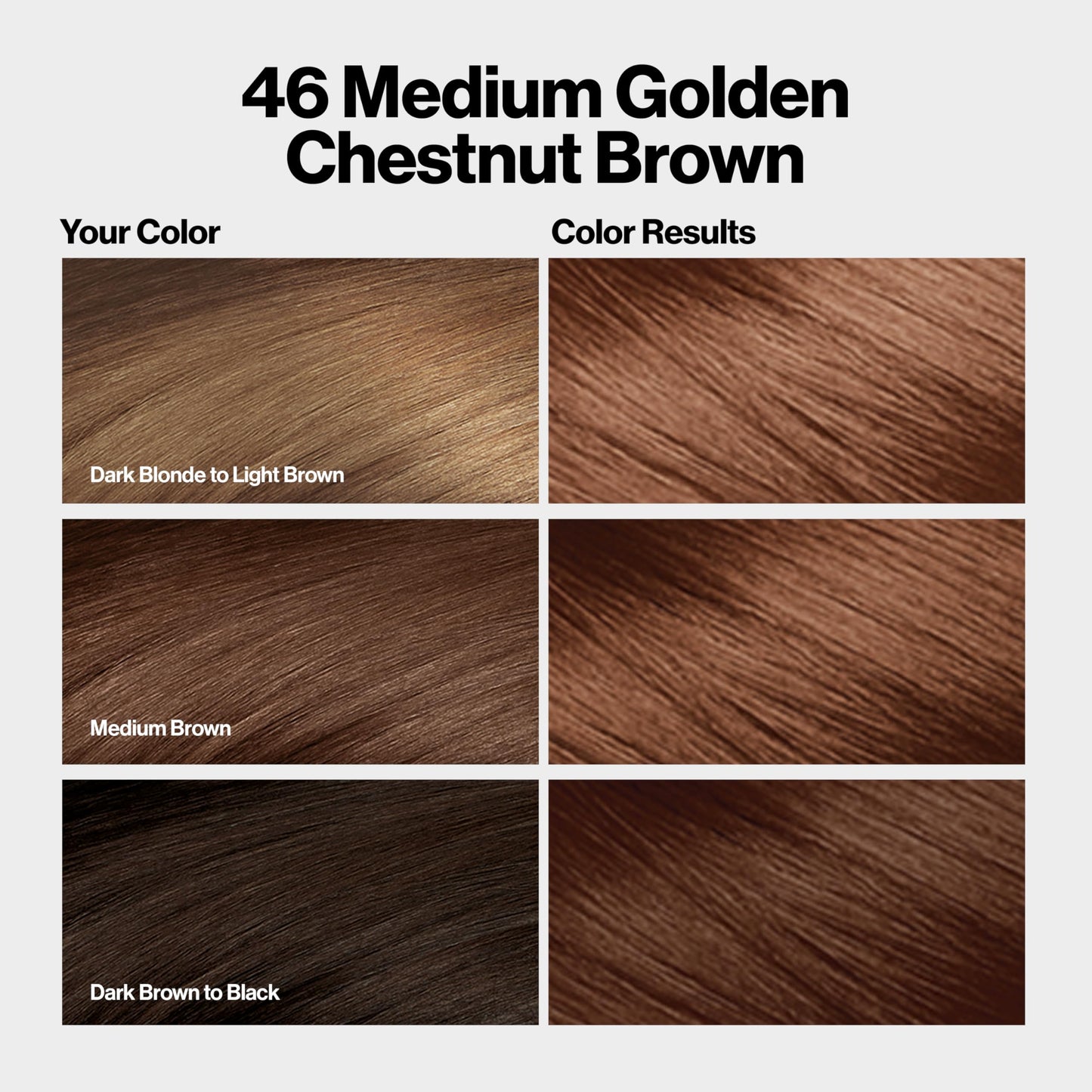 Revlon ColorSilk with Bond Repair Complex, Brown Permanent Hair Color, 100% Gray Coverage, Ammonia Free Hair Dye, Vegan Keratin, 46 Medium Golden