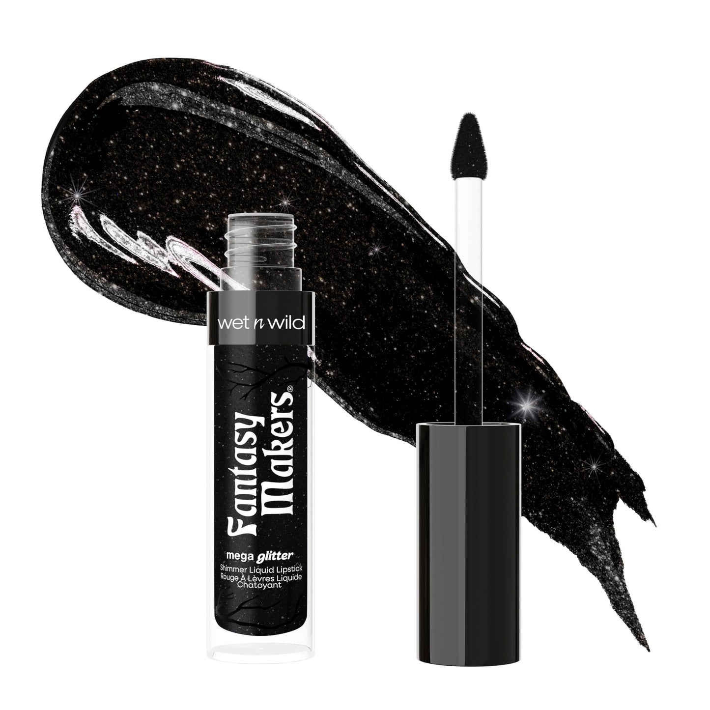 wet n wild Halloween Fantasy Makers Mega Glitter Shimmer Liquid Lipstick,High Pigmented Creamy Texture, Shimmery Blendable Formula, Cruelty-Free - Spell Bound