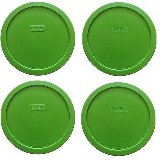 Pyrex 7402-PC 6/7-Cup Green Plastic Food Storage Lids, Made in USA - 4 Pack