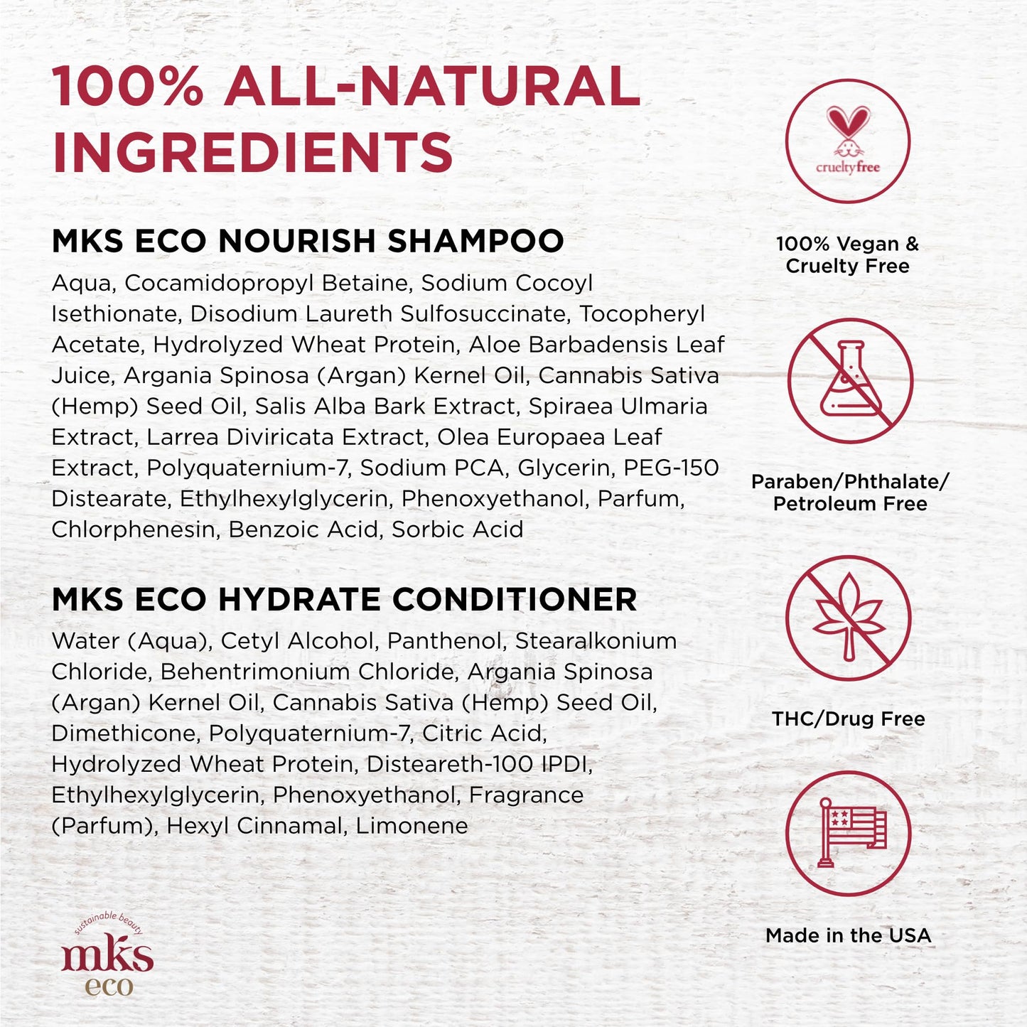 MKS eco Nourish Shampoo for Fine Hair, Light Breeze (25 fl oz) + MKS eco Hydrate Conditioner for Fine Hair, Light Breeze (25 fl oz) - Moroccan Argan