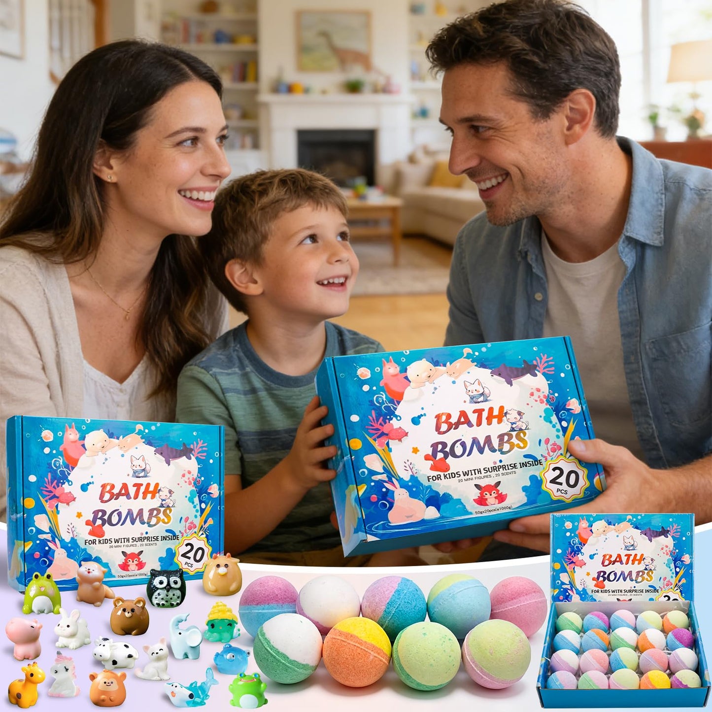 20 Pack Bath Bombs for Kids with Surprise Inside Bubble Bath Toys Organic Natural Bath Bombs Set Easter Basket Stuffers Birthday Christmas Gift Beauty and Personal Care GDXINYES
