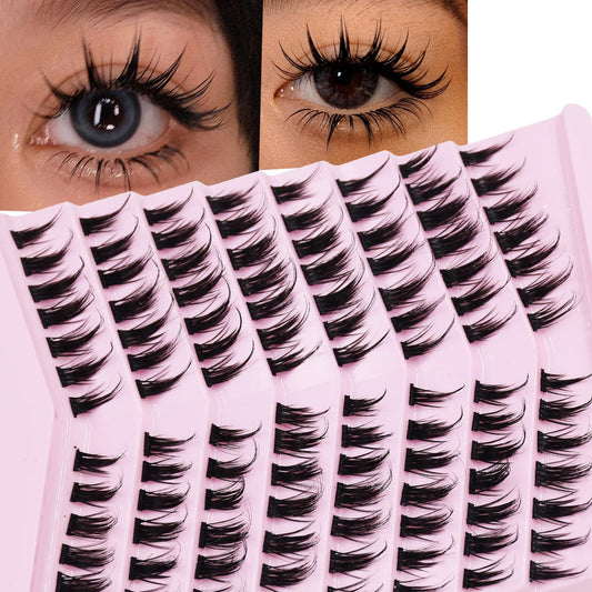 16mm Individual Cluster Lashes Extension Eyelashes Wet Makeup look Puffy Mink Lashes for Japanese Manga Anime Cosplay False lashes by AUGENLI (01)