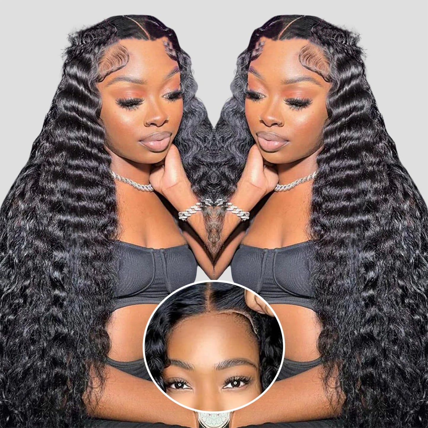 Wear and Go Glueless Wigs Human Hair Pre Plucked Pre Cut 200% Dentisy Loose Deep Wave 5x5 HD Closure Wigs Human Hair 12A Glueless Wig Human Hair