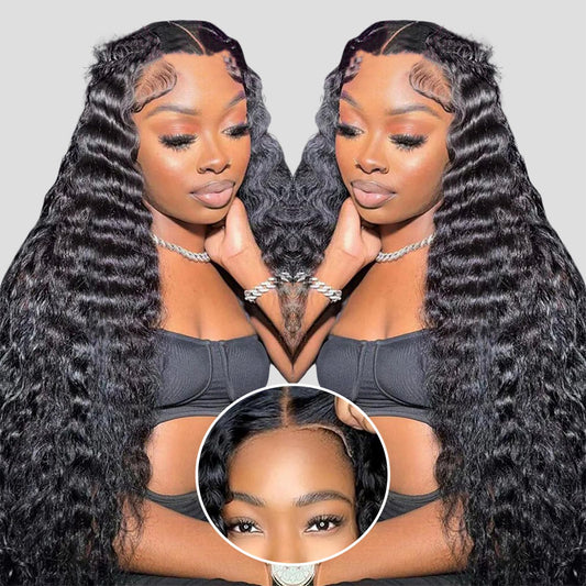 Wear and Go Glueless Wigs Human Hair Pre Plucked Pre Cut 200% Dentisy Loose Deep Wave 5x5 HD Closure Wigs Human Hair 12A Glueless Wig Human Hair