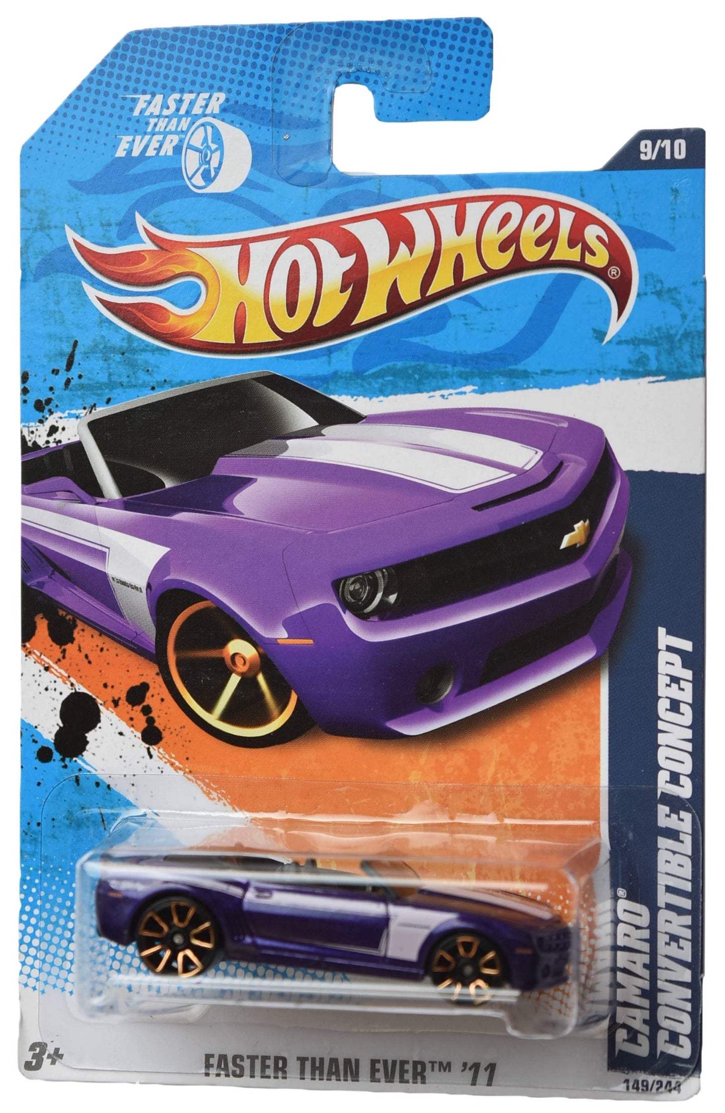 Hot Wheels 2011 Faster Than Ever 9/10 Camaro Convertible Concept 149/244, Purple