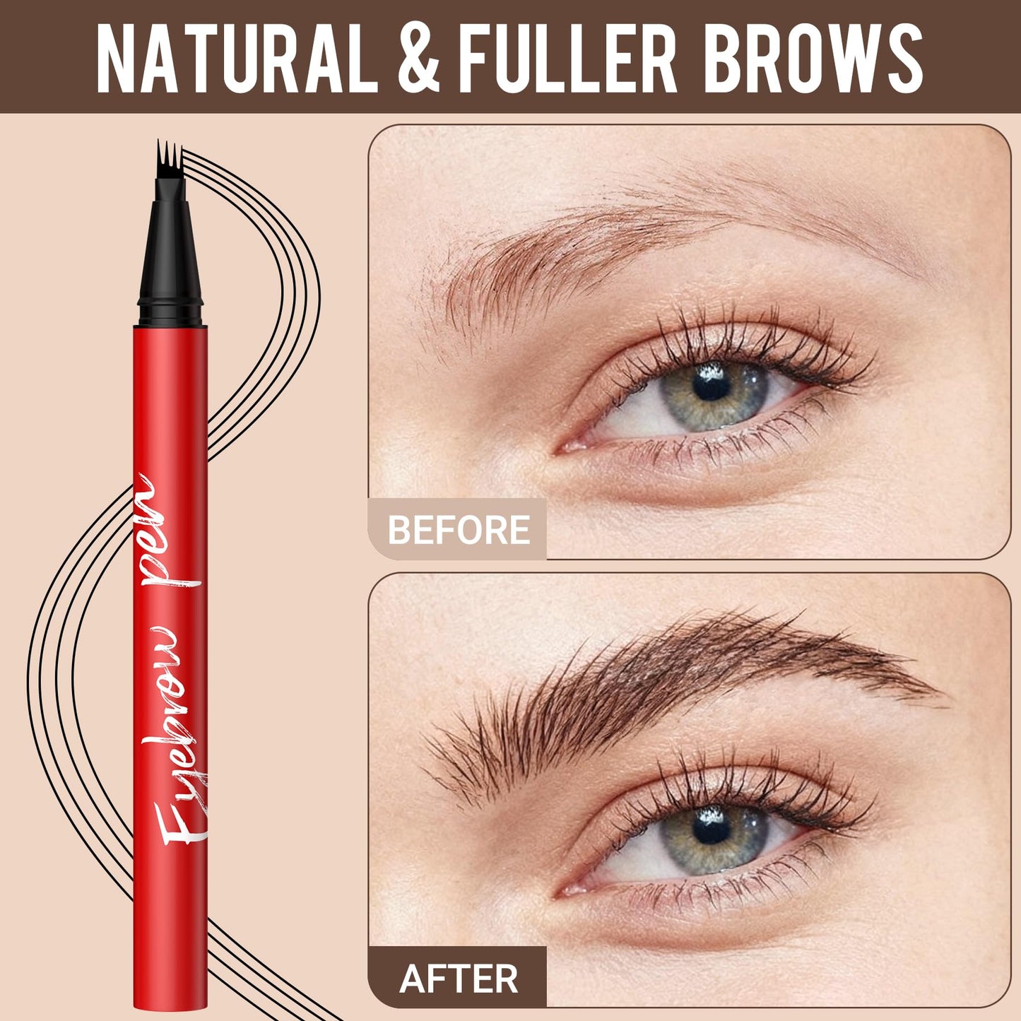 Vevivia Beauty Eyebrow Pencils for Women - Eyebrow Pen 2 Pack, Precise 4-Tip Brow Pencil for Natural-Looking Fuller Brows, Hair-Like Strokes for All Beauty and Personal Care Vevivia Beauty