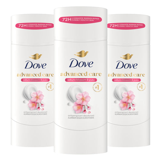 Dove Advanced Care Antiperspirant Deodorant for Women Sakura Blossom & Yuzu 3 pack 72 hour sweat and odor protection 2.6 oz Beauty and Personal Care Dove