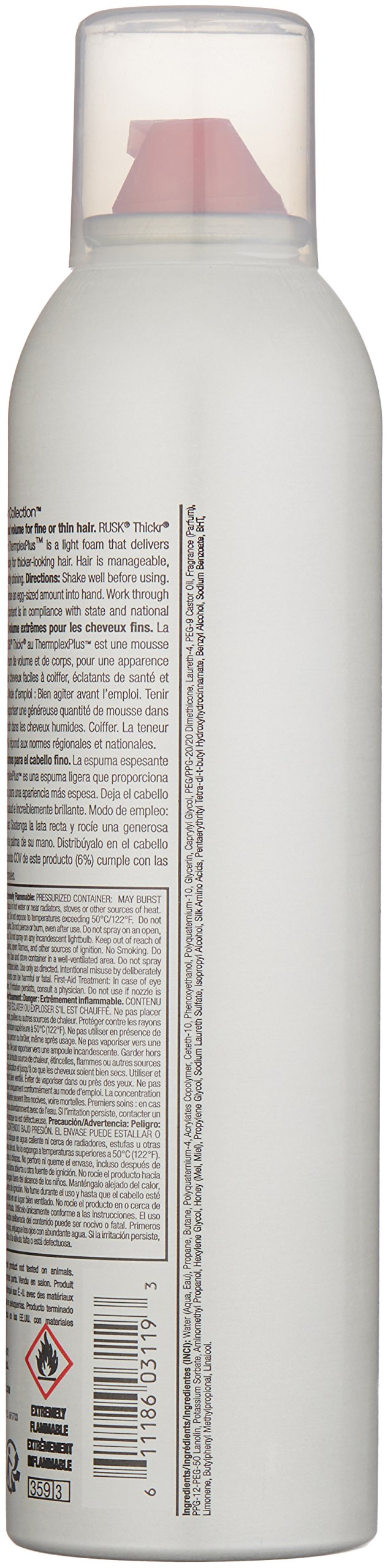 RUSK Designer Collection Thicker Thickening Mousse for Fine or Thin Hair, 8.8 Oz, Thickening Mousse that Provides Body, Texture, and Hold Without