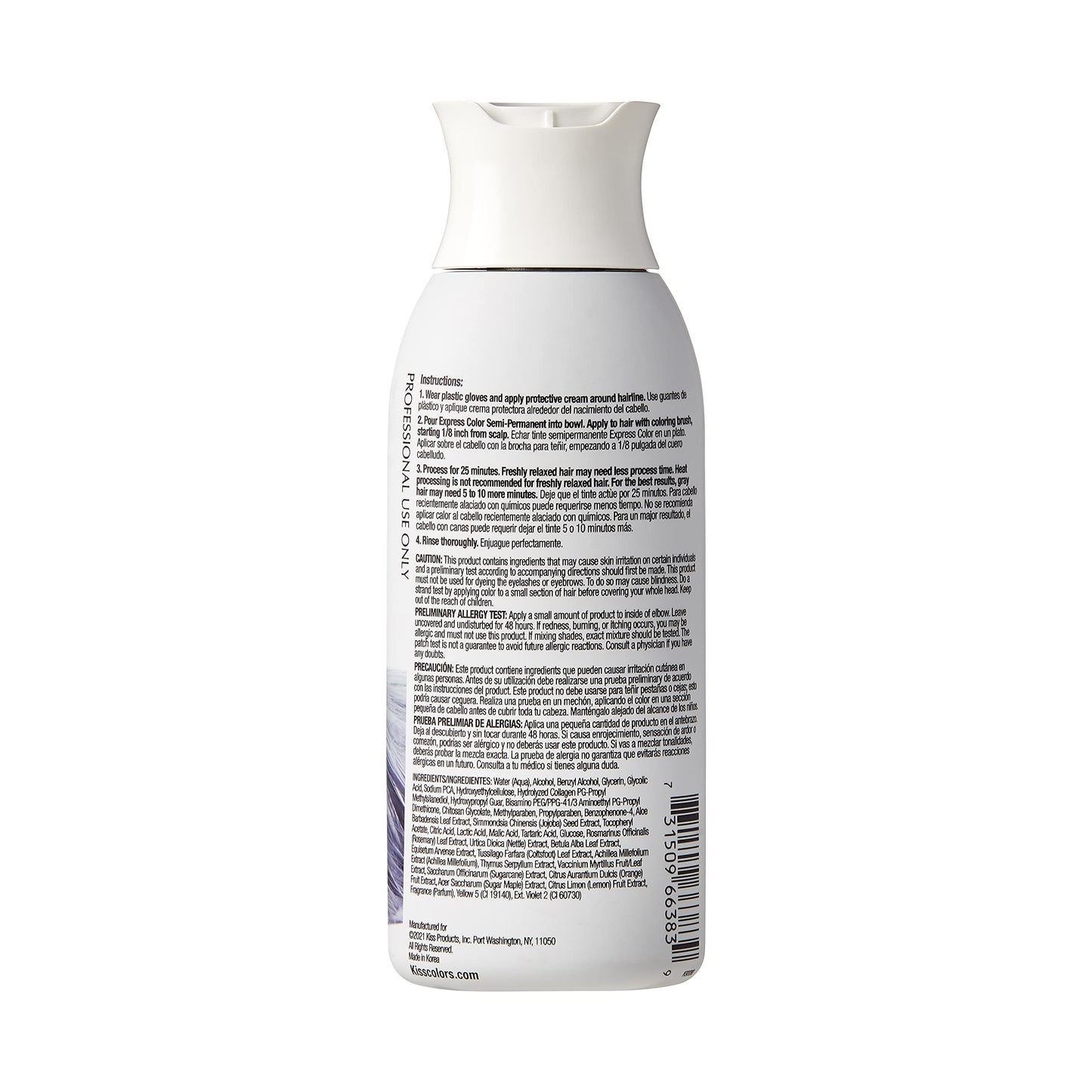 Kiss Express Semi-Permanent Hair Color 100mL (3.5 US fl.oz) (1 Count, Platinum)