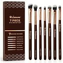 Eye Makeup Brushes Eyeshadow Brush Set - 7pcs Soft Synthetic Eyeshadow Blending Brush Kit - For Blending Eyeshadow, Eyeliner, Crease, Eyebrow - Long