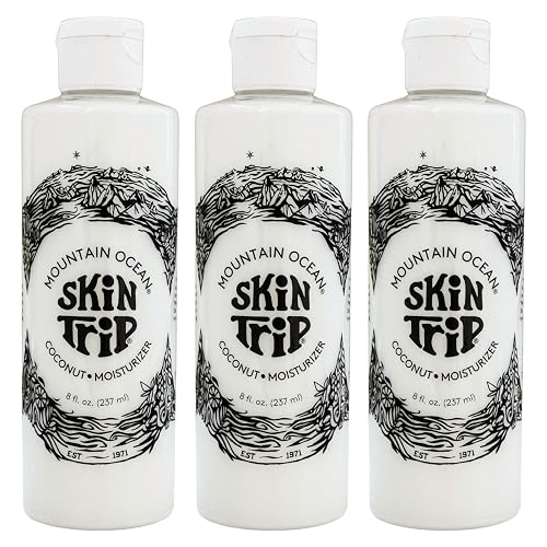 Mountain Ocean The Original Skin Trip Coconut Body Lotion, 8 Oz (Pack of 3), Lightweight, Fast Absorbing Moisturizer, with Coconut Oil, Aloe Vera