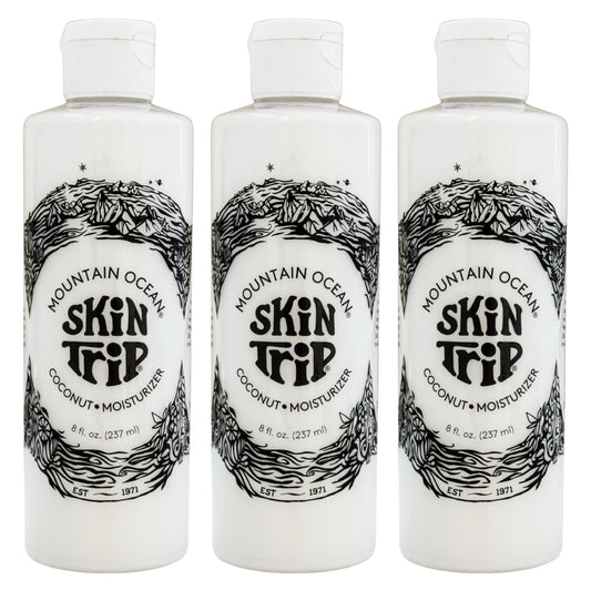 Mountain Ocean The Original Skin Trip Coconut Body Lotion, 8 Oz (Pack of 3), Lightweight, Fast Absorbing Moisturizer, with Coconut Oil, Aloe Vera