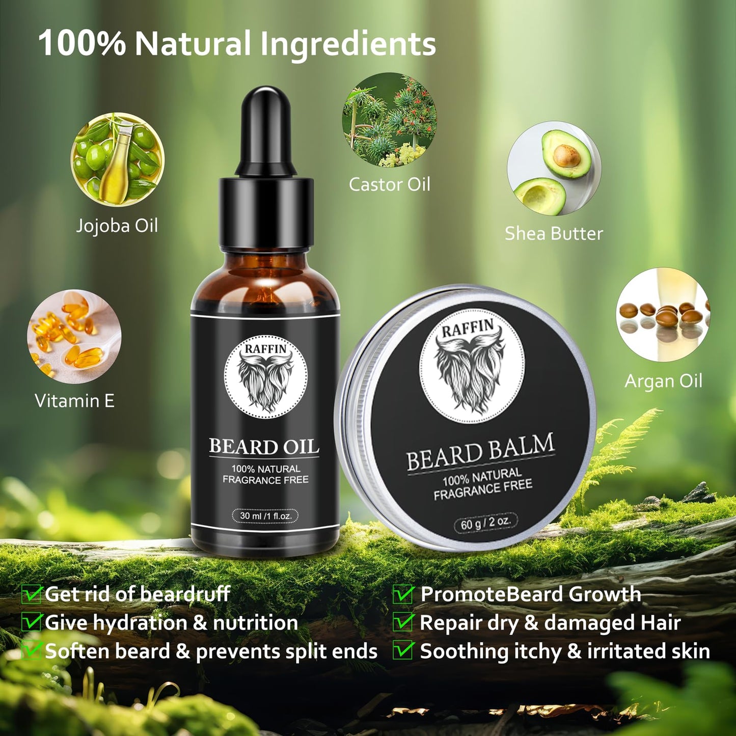 Christmas Gifts for Men - Beard Kit for Men's Self-care, Outfits Men's Grooming Routine, Anniversary | Birthday Gifts for Him Husband Boyfriend Dad